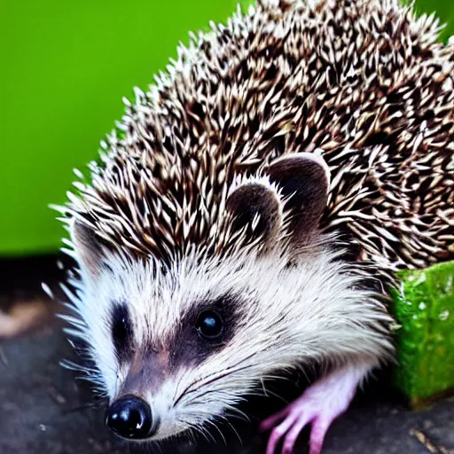 Prompt: “a hedgehog mixed with a raccoon”