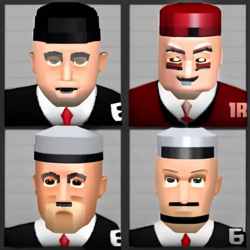 Image similar to hitler as a roblox avatar