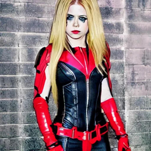 Prompt: Avril Lavigne as Black Widow