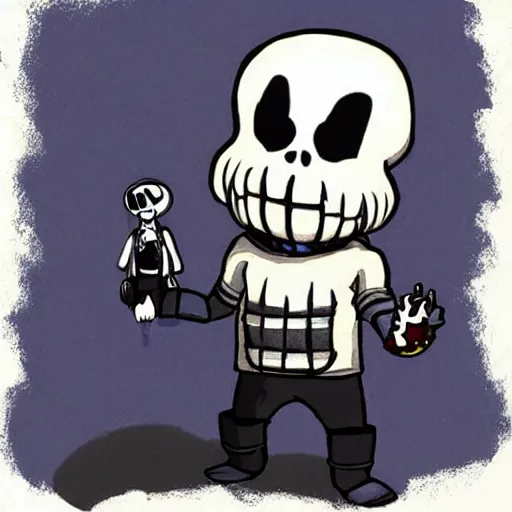 Sans the skeleton, from undertale, anime style