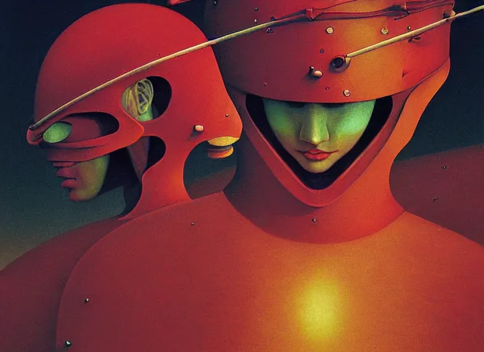 Prompt: beautiful extreme closeup photo in style of frontiers rendered in octane 3d of medieval knights in motorcycle helmets play soccer in amphitheater , fashion magazine September retrofuturism edition, , Edward Hopper and James Gilleard, Zdzislaw Beksinski, Steven Outram, highly detailedrich deep colors. rich deep colors. Beksinski painting, art by Takato Yamamoto. masterpiece. rendered in blender, ultra realistic, smooth shading, ultra detailed, high resolution, cinematic, unreal 6