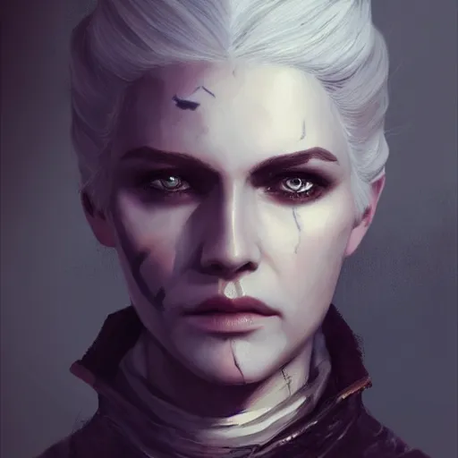 Prompt: portrait painting iris von everec, the witcher, artstation, detailed, ghost