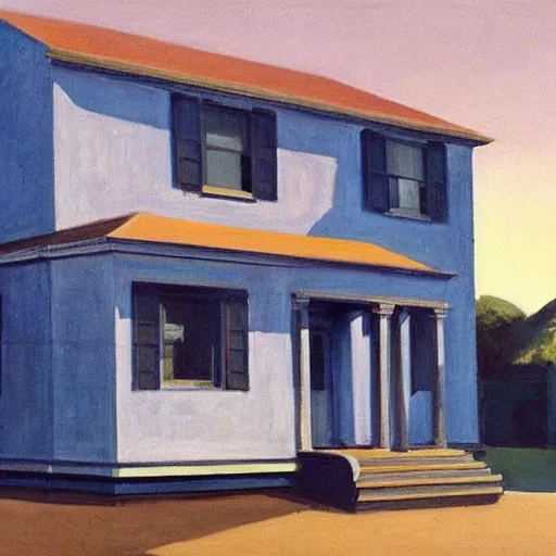 Prompt: House, style of Edward Hopper