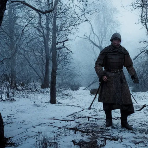 Prompt: tarkovskij's movie stalker set in a medieval fantasy world 8 k still shot