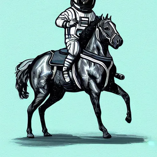 Prompt: an astronaut riding a horse, digital art