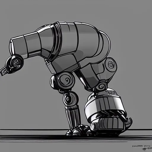 Image similar to curled up robot dog. in the style of syd mead. concept art. sci fi art. chrome. futuristic art.