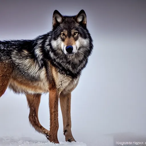 Image similar to professional photograph of a deep brown and gray wolf, high quality, hd, 8 k, 4 k, magnificent, award - winning, nature, nature photography, awe - inspiring, highly detailed, amazing