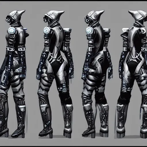 Image similar to rogue armor set in cyberpunk, female, concept art