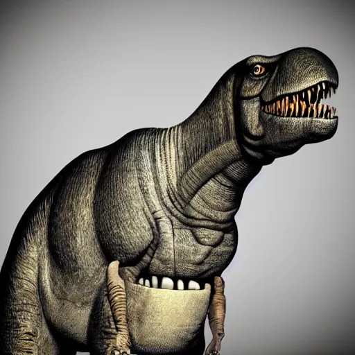 Image similar to old vintagge, t - rex, formal portrait