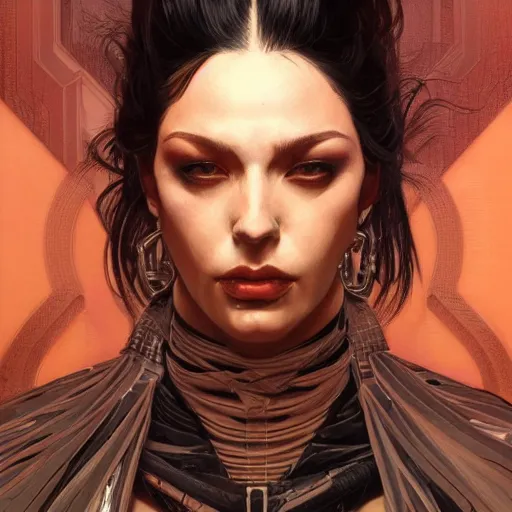 Image similar to brutalist Portrait of KMFDM, intricate, wild, highly detailed, digital painting, artstation, concept art, smooth, sharp focus, illustration, art by artgerm and greg rutkowski and alphonse mucha and Hajime Sorayama