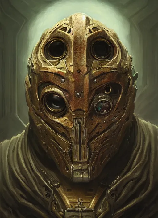 Prompt: evangeleon robots mf doom reptile eyes, robot skin. intricate, elegant, highly detailed, centered, digital painting, artstation, concept art, smooth, sharp focus, illustration, artgerm, tomasz alen kopera, peter mohrbacher, donato giancola, joseph christian leyendecker, wlop, frank frazetta