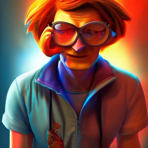 Image similar to Photorealistic philip j fry. Hyperdetailed photorealism, 108 megapixels, amazing depth, glowing rich colors, powerful imagery, psychedelic Overtones, 3D finalrender, 3d shading, cinematic lighting, artstation concept art