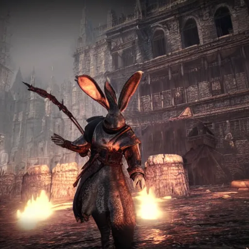 Image similar to a rabbit in the video game Dark Souls 3