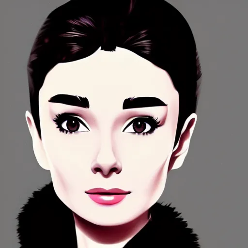 Prompt: portrait of audrey hepburn, digital painting, 4k, anime key visual, artstation, kuvshinov ilya