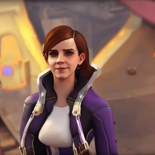 Image similar to Emma Watson screenshot from overwatch