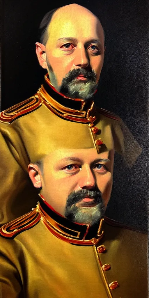 Prompt: portrait painting of alexander bashlachev