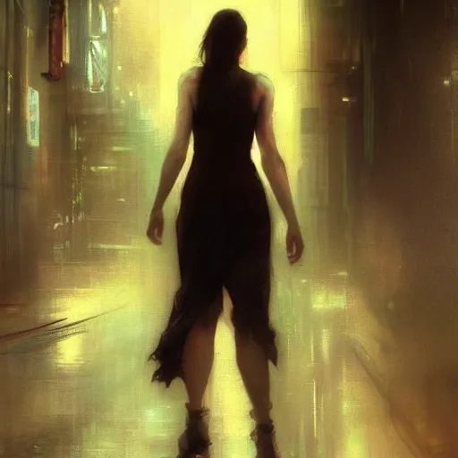 Image similar to ann hathaway, hyperrealistic full figure, bladerunner street alley, art of elysium by frank frazetta and by jeremy mann and by alphonse mucha, fantasy art, photo realistic, dynamic lighting, artstation, full figure poster, volumetric lighting, very detailed face, 4 k, award winning