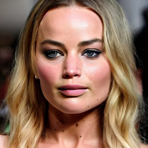 Prompt: a woman who is a genetic combination of jennifer lawrence margot robbie mila kunis lindsay lohan, medium shot, detailed eyes,