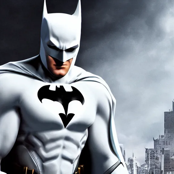 Prompt: white batman 4 k highly detailed