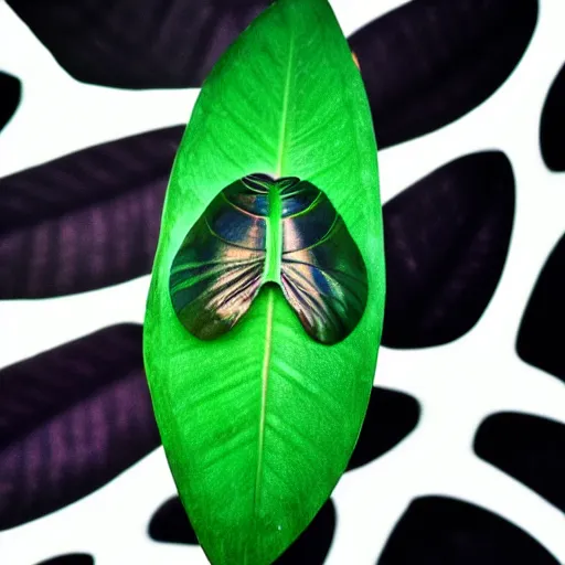 Prompt: an iridiscent scarab walking on top of a monstera leaf, 35mm, f1.8, realistic