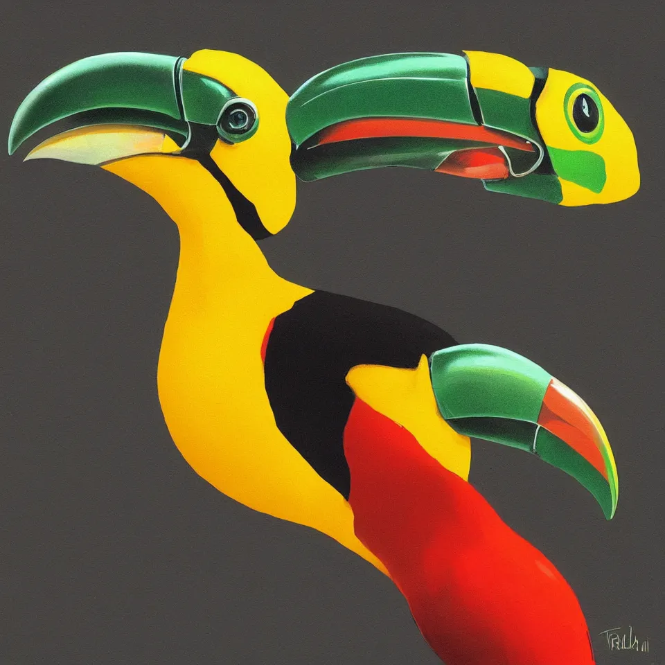 Prompt: a detailed portrait robot toucan, digital painting, digital art, beautiful, cinematic, 4 k, ultra hd, art by frank frazetta, dynamic lighting