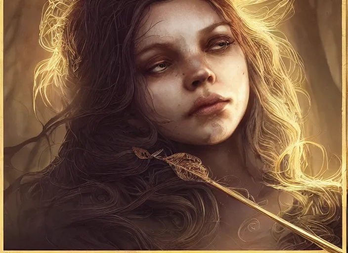 Image similar to golden leaves at frame border, creative!!! composition for a book cover!!!, absurdly beautiful, ultrafine hyperrealistic detailed old witch face by wlop and artgerm and greg rutkowski, intricate linework, sharp focus, smooth, octopath traveler, final fantasy, unreal engine, dramatic lighting, ethereal, 8 k