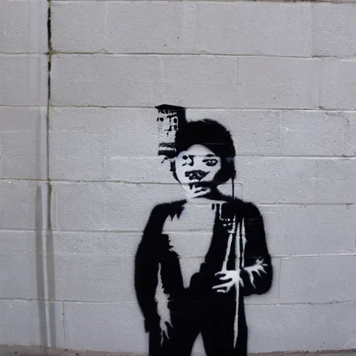 Image similar to banksy self portrait