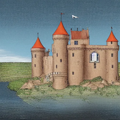 Image similar to Illustration of a medieval floating castle