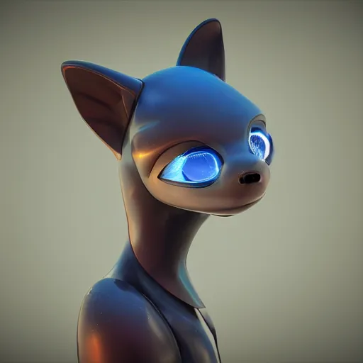 Prompt: furry art, headshot profile picture of a robotic dolphin, large eyes, commission on furaffinity, cgsociety, octane render