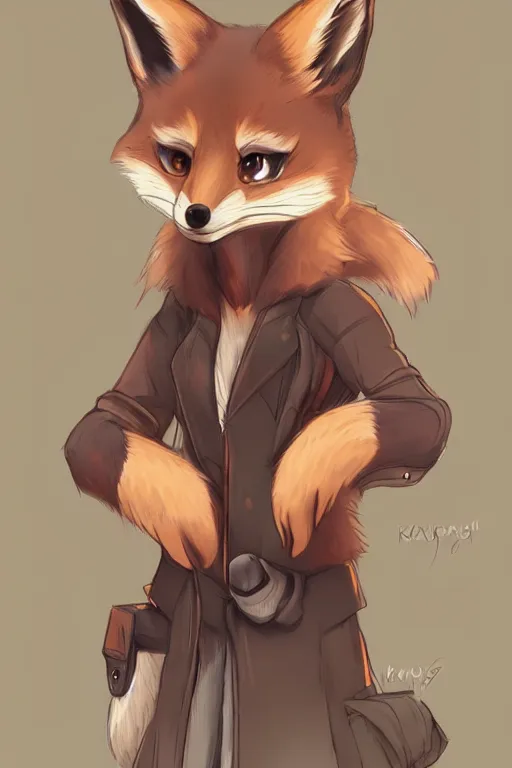 Image similar to a fox fursona, trending on artstation, by kawacy, furry art, digital art