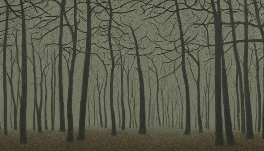 Prompt: Night forest,by David Inshaw