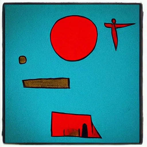 Prompt: “the immigrants dream is alive and will elevate the country to a new future, abstract art in the style of miro”