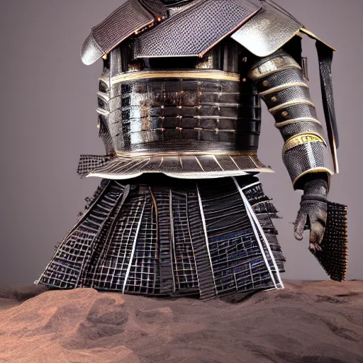 Image similar to A samurai armor designed by Tesla, 4k UHD