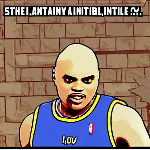 Image similar to in - game footage of charles barkley in undertale