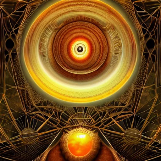 Image similar to symetrical, a majestic photograph of the kingdom of agharta, land of advanced races, giant, hollow earth infographic, illustrations, a big shell with a sun in the interior, dynamic lighting, digital art, fantastically beautiful, illustration,, closeup, aesthetically inspired by leonardo da vinci, trending on artstation, art by daniel merriam, 8 k, upscale