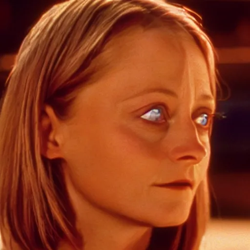 Image similar to Jodie Foster in Contact (1997), amazing colorful emotional portrait