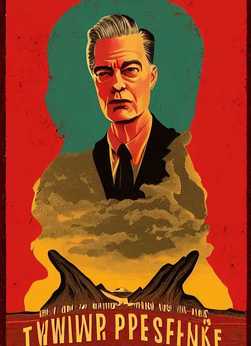 Prompt: twin peaks movie poster art by gianmarco magnani