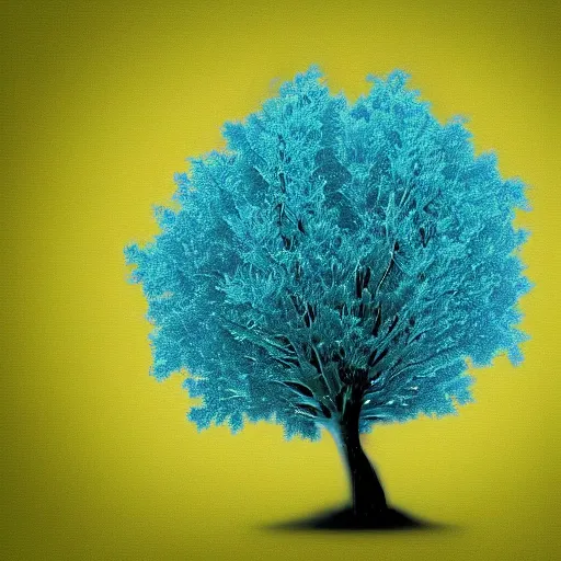 Prompt: simple tree fractal, cyan and teal