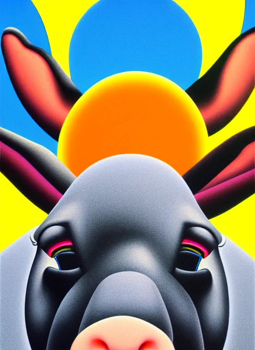 Image similar to donkey by shusei nagaoka, kaws, david rudnick, airbrush on canvas, pastell colours, cell shaded, 8 k