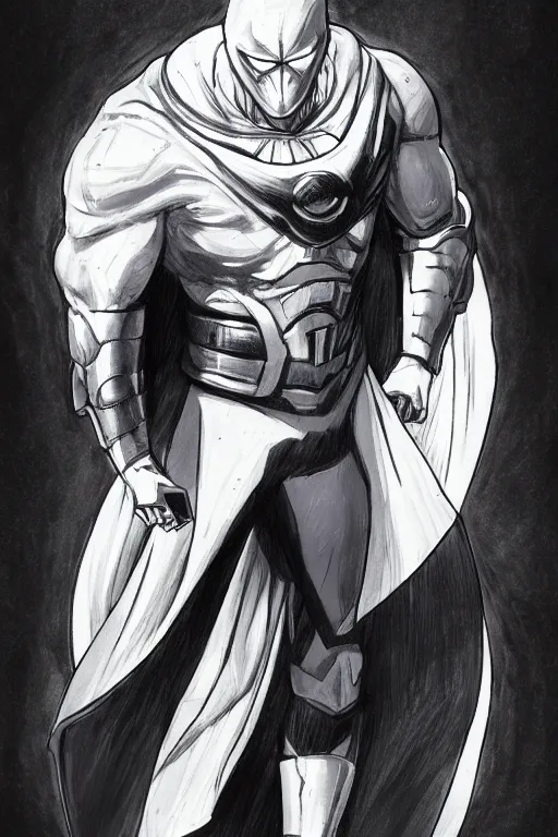 Image similar to moon knight, concept art portrait