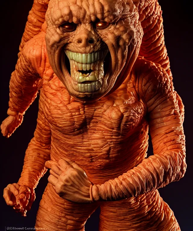 Image similar to hyperrealistic rendering, universal mummy by art of skinner and richard corben and jeff easley, product photography, action figure, sofubi, studio lighting, colored gels