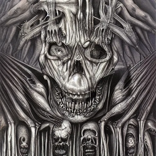 Prompt: the end of all times, photograph, realistic, horror, h. r giger