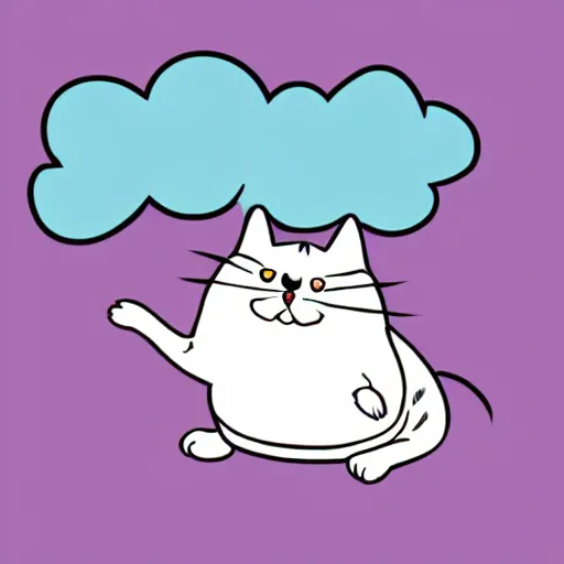 Image similar to an illustration of a cartoon cat farting