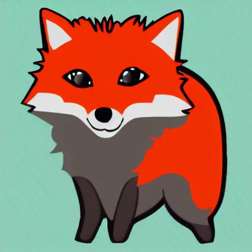 Prompt: Red fox sticker. Cute. Digital Art. High fidelity. High Quality.