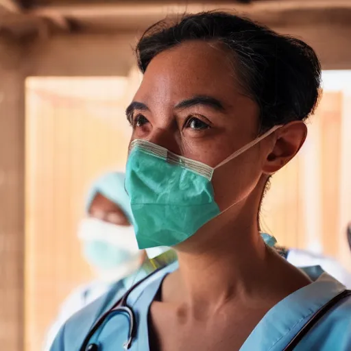 Image similar to a doctor wearing a surgical mask made from a tortilla, bold natural colors, national geographic photography, masterpiece, 8 k, raw, unedited, symmetrical balance