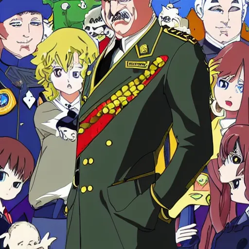 Image similar to alexander lukashenko as a main villain in anime in style of hayao miyazaki