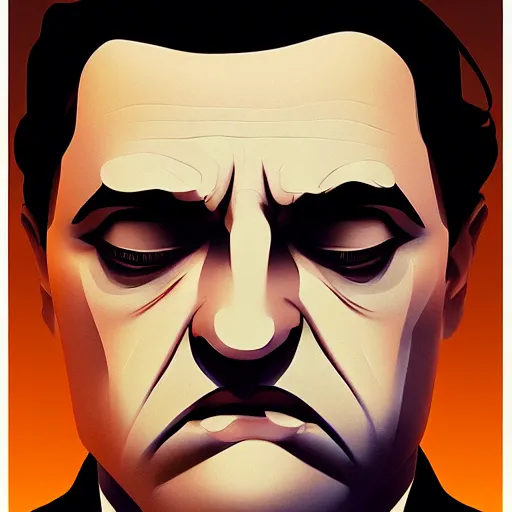 Image similar to face icon stylized minimalist the godfather, loftis, cory behance hd by jesper ejsing, by rhads, makoto shinkai and lois van baarle, ilya kuvshinov, rossdraws global illumination