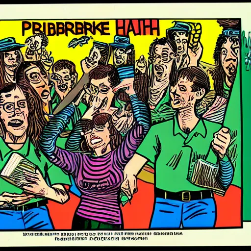 Image similar to robert crumb comic about pembroke pines flanagan high school students partying accurate eyes high detail