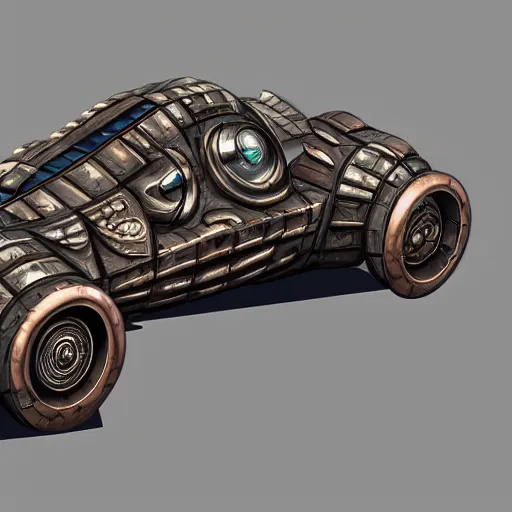 Image similar to planescape art style retrofuturism car concept