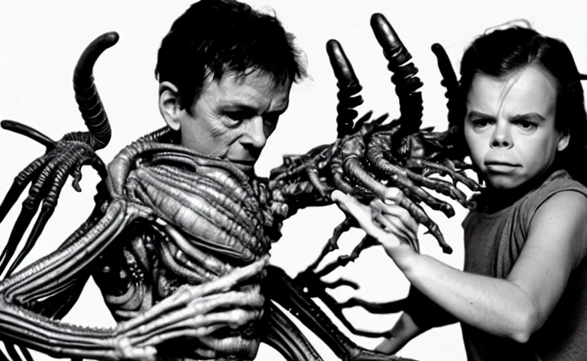 Image similar to alien facehugger warwick davis vfx film